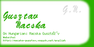 gusztav macska business card